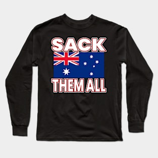 CONVOY TO CANBERRA FREEDOM - SACK THEM ALL - RALLY AUSTRALIA FLAG Long Sleeve T-Shirt